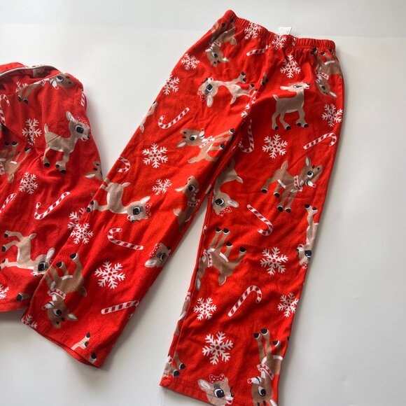 Kids 6 Red Rudolph Reindeer & Candy Candy Christmas Holiday Pajamas - Picture 5 of 5